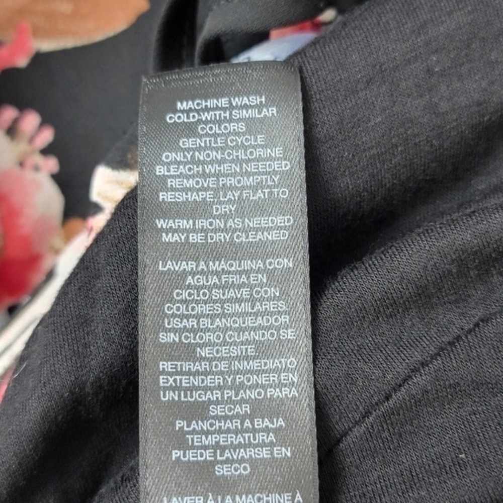 WHBM Floral Maxi Dress 6 Black Pink Cold Shoulder Ruffle Cottagecore Whimsigoth - Picture 6 of 13
